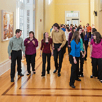 Music Students in the Center for the Arts Lobby