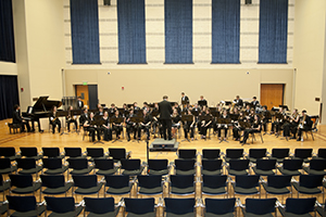 Symphonic Band performing in Puglisi Orchestra Hall