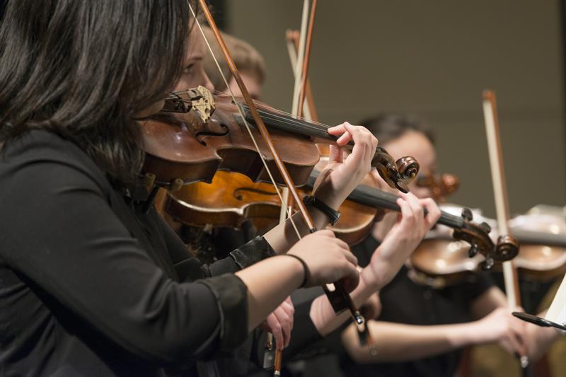 violin students in concert