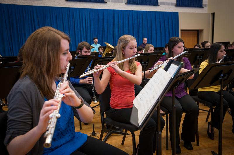 flute students in concert