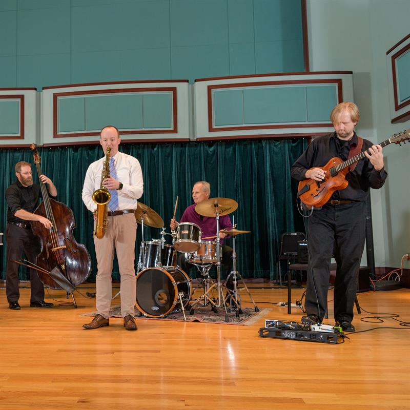 Faculty jazz performing on stage